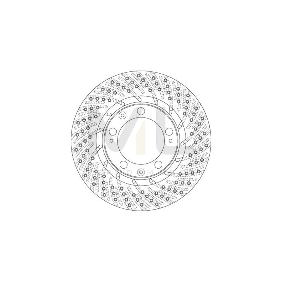TRW DF6466S Brake Disc for PORSCHE 911 Perforated, Vented, Painted