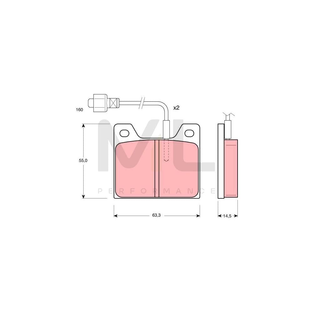 TRW Gdb627 Brake Pad Set Incl. Wear Warning Contact