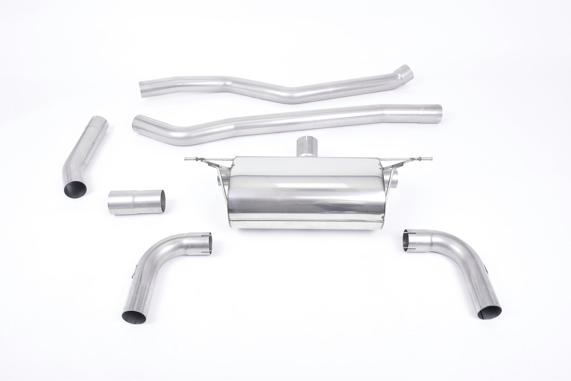 MillTek SSXBM1069 BMW F30 320i Cat-Back Race Non-Res Dual Outlet with Titanium GT-90 Trims