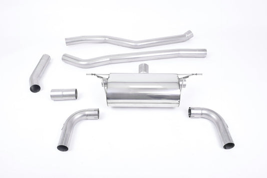 MillTek SSXBM1069 BMW F30 320i Cat-Back Race Non-Res Dual Outlet with Titanium GT-90 Trims