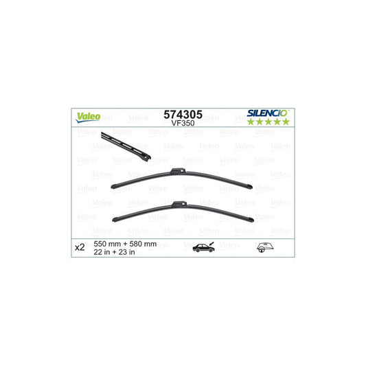 Valeo Silencio Flat Blade Set, Silencio X.Trm 574305 Wiper Blade For Audi A4