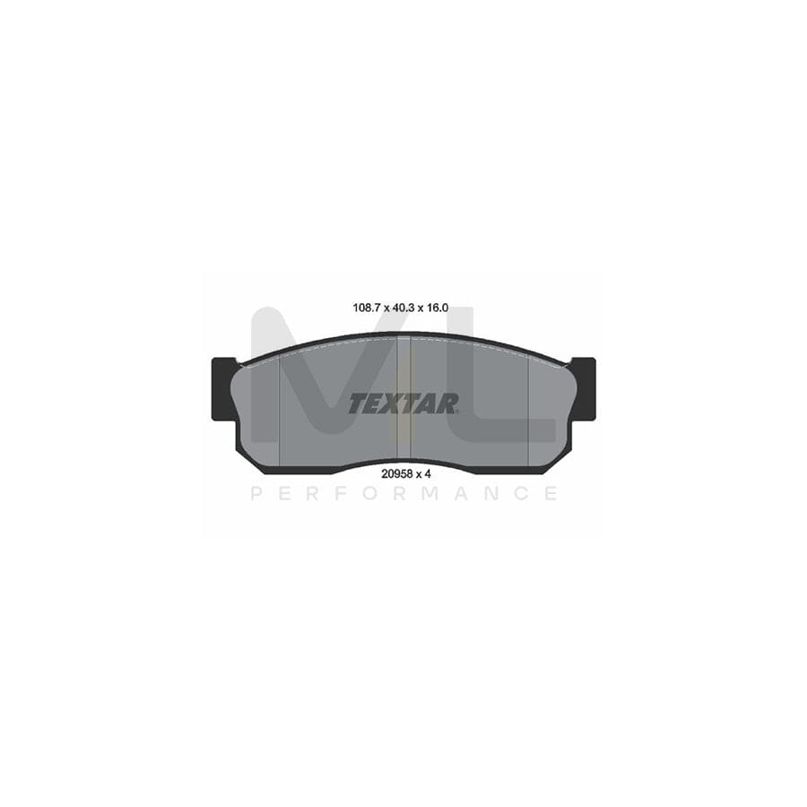 TEXTAR 2095802 Brake pad set not prepared for wear indicator
