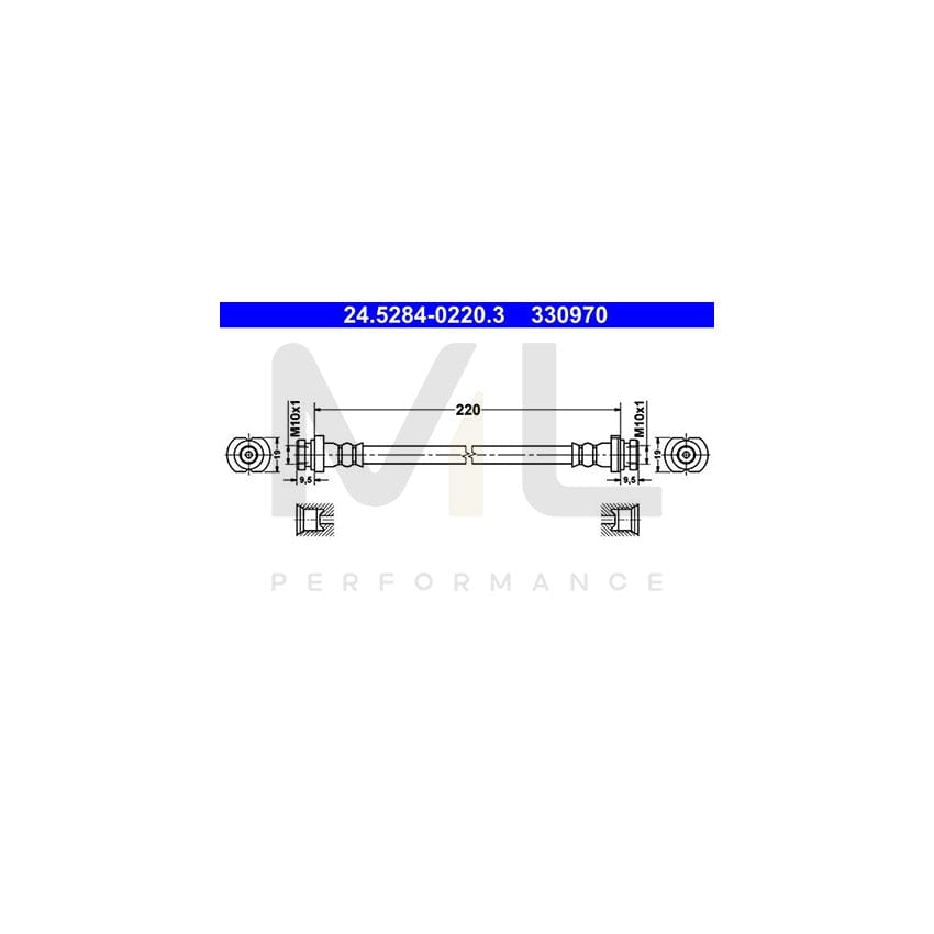 ATE 24.5284-0220.3 Brake Hose 220mm