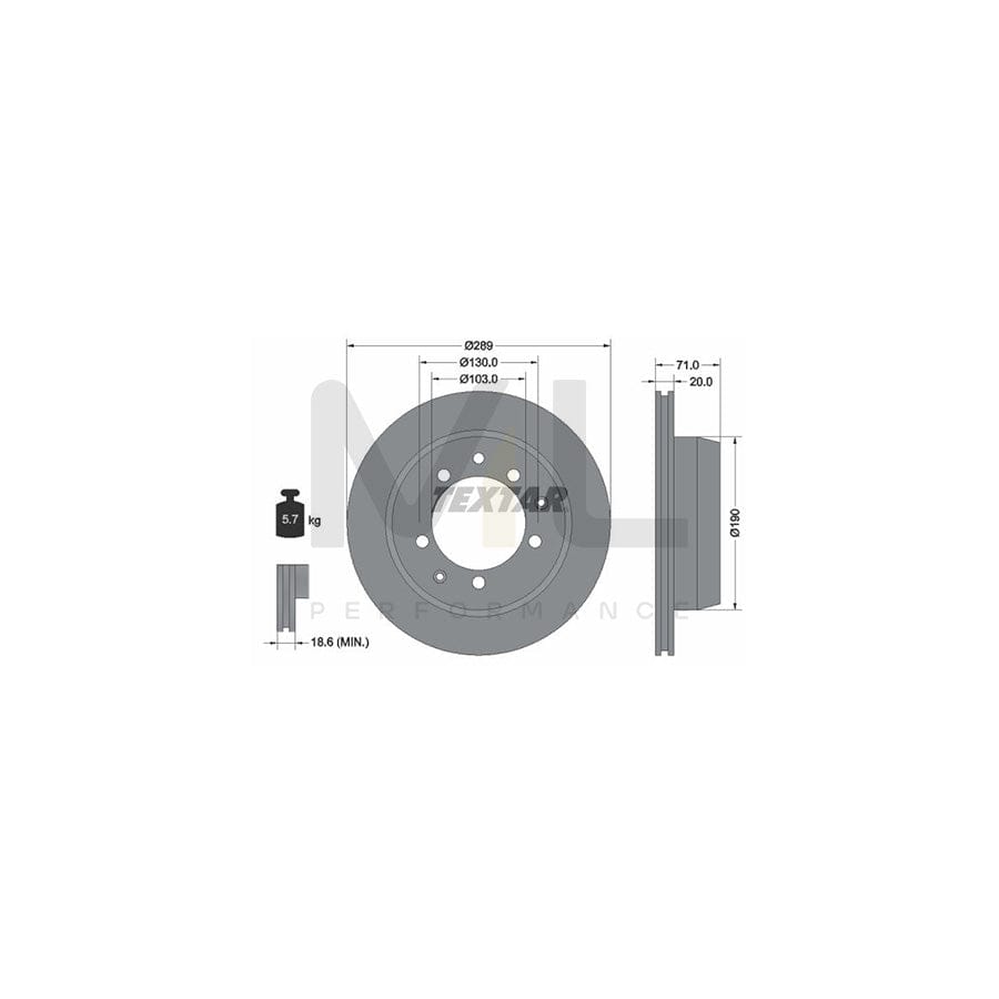 TEXTAR 92021200 Brake Disc Internally Vented, without wheel hub, without wheel studs  - 1 piece