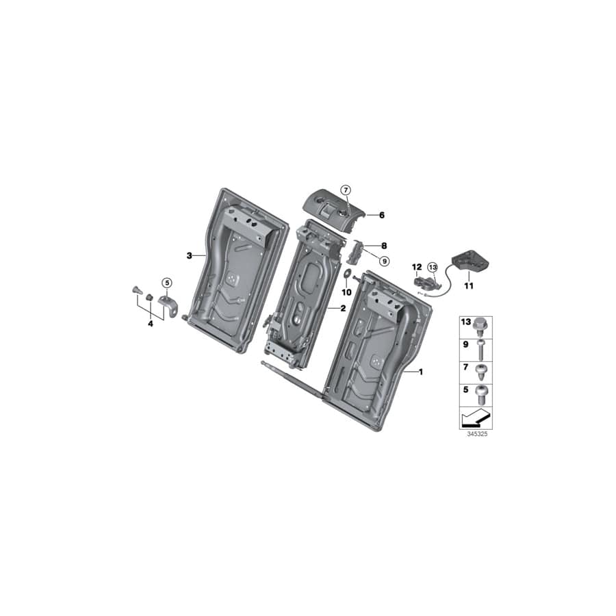 Genuine BMW 52207267863 F87 F22 F30 Frame, Backrest Left (Inc. 418i, 328i & 320iX)