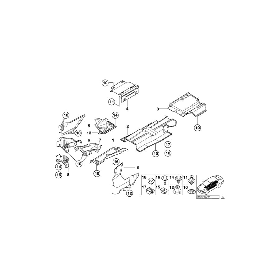 Genuine BMW 51488399575 E36 Heat Resist.Plate Right Engine Support (Inc. Z3 2.8 & Z3 M)