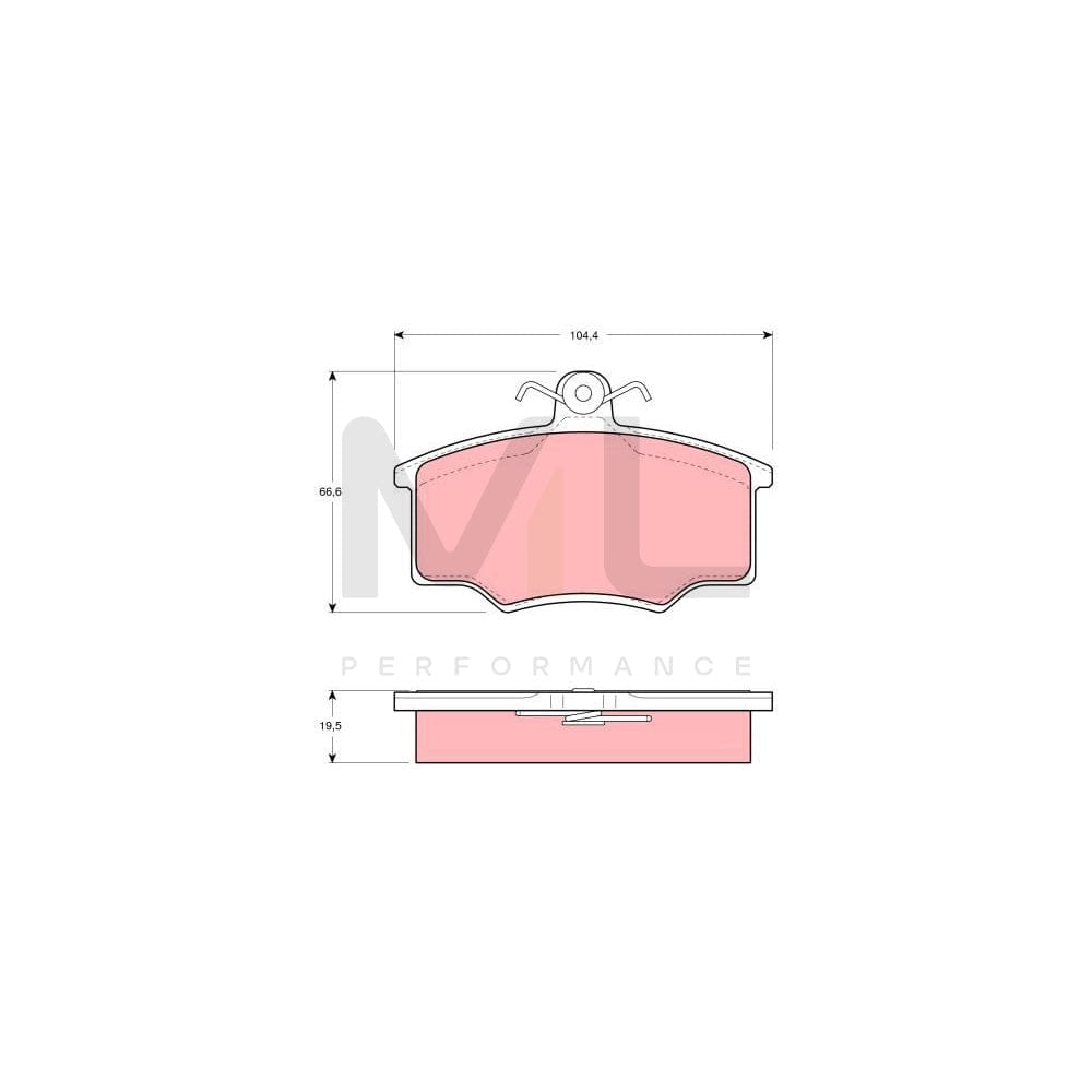 TRW Gdb863 Brake Pad Set For Volvo 340-360 Not Prepared For Wear Indicator, With Brake Caliper Screws, With Accessories