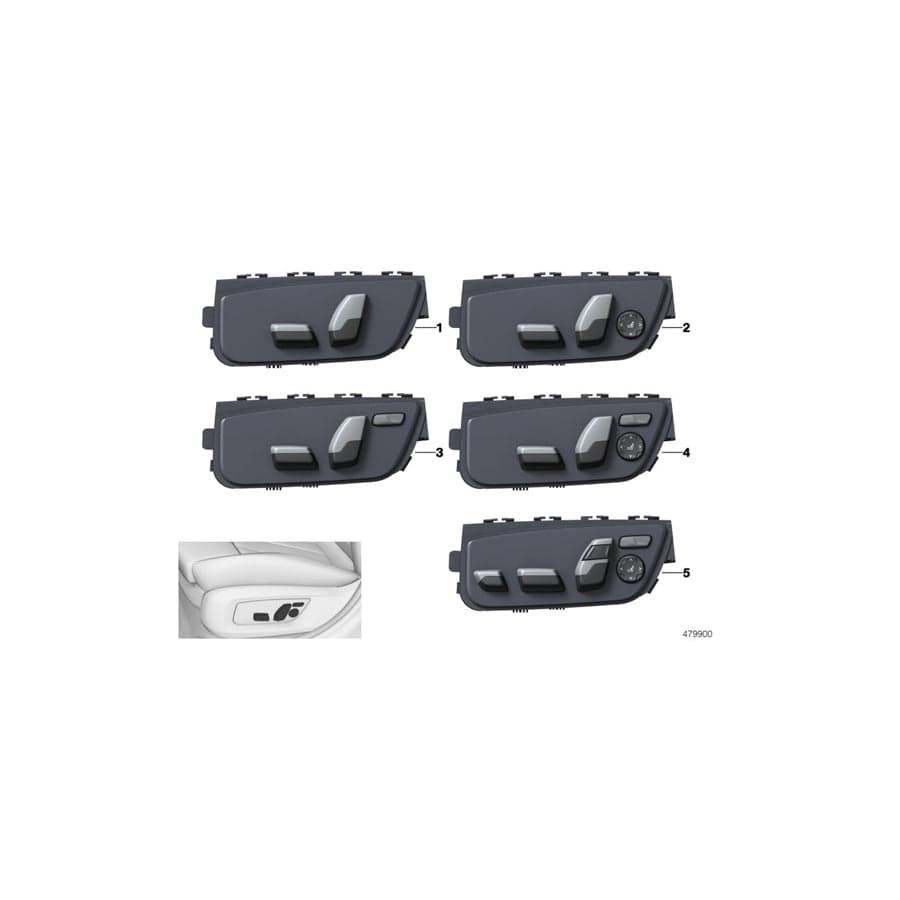 Genuine BMW 61319460181 F90 G32 G12 Seat Adjustment Switch, Left (Inc. 745Le, 750LdX & 520i)
