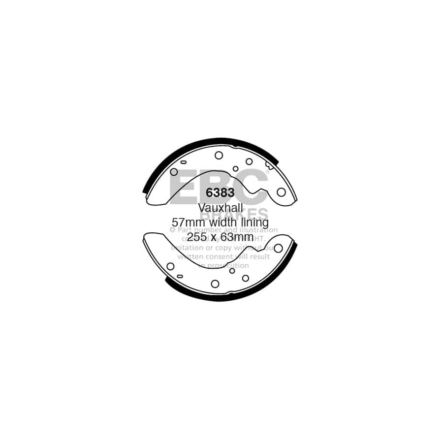 EBC 6383 Bedford Vauxhall CF 2 Rear Brake Shoes 1 | ML Performance UK Car Parts