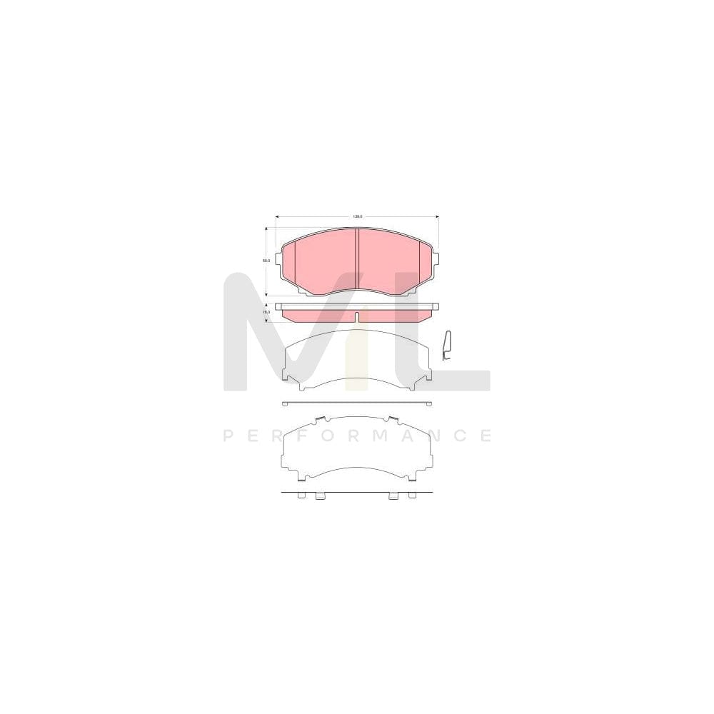 TRW Gdb3326 Brake Pad Set For Mazda Mpv Ii (Lw) With Acoustic Wear Warning, With Accessories