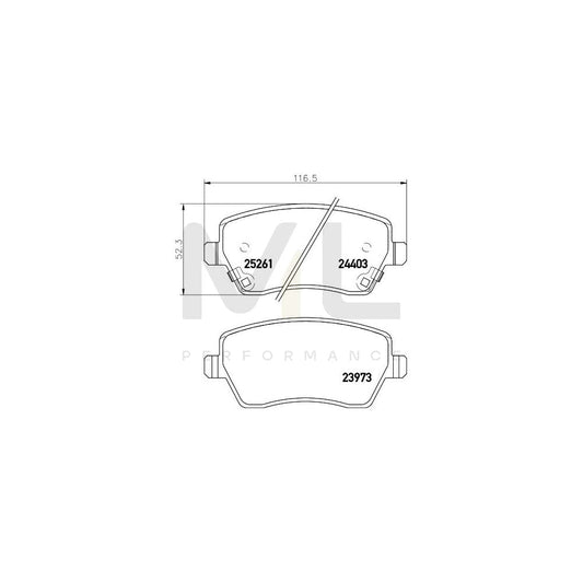 Hella 8DB 355 015-981 Brake Pad Set With Acoustic Wear Warning | ML Performance Car Parts