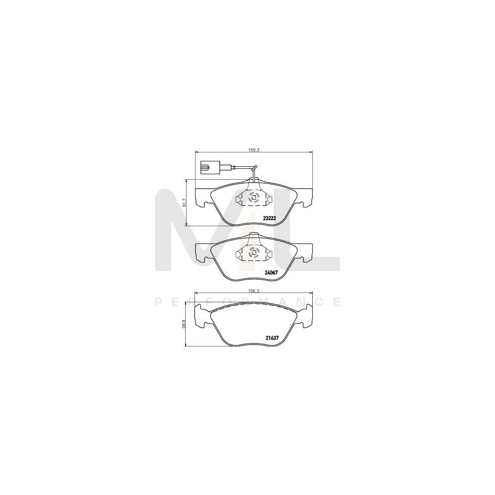 Hella 8DB 355 011-211 Brake Pad Set With Integrated Wear Warning Contact | ML Performance Car Parts