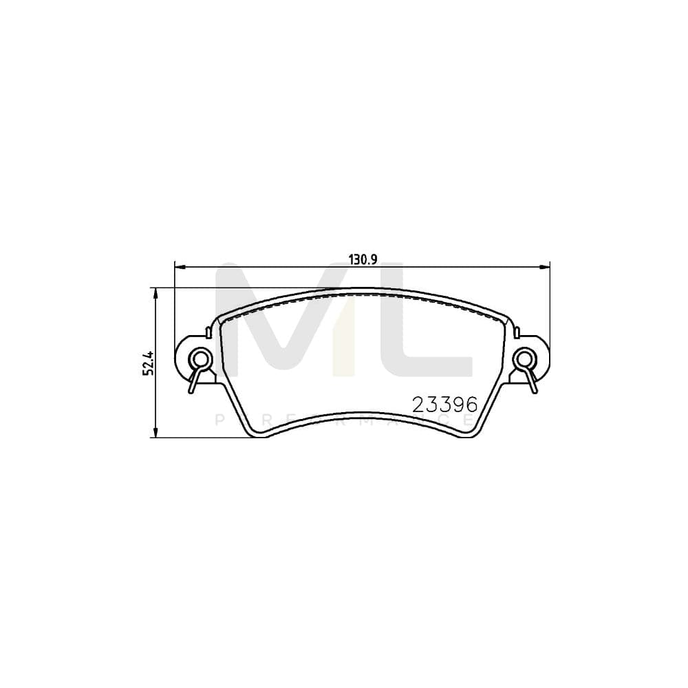 Hella 8DB 355 019-341 Brake Pad Set Not Prepared For Wear Indicator, With Brake Caliper Screws | ML Performance Car Parts
