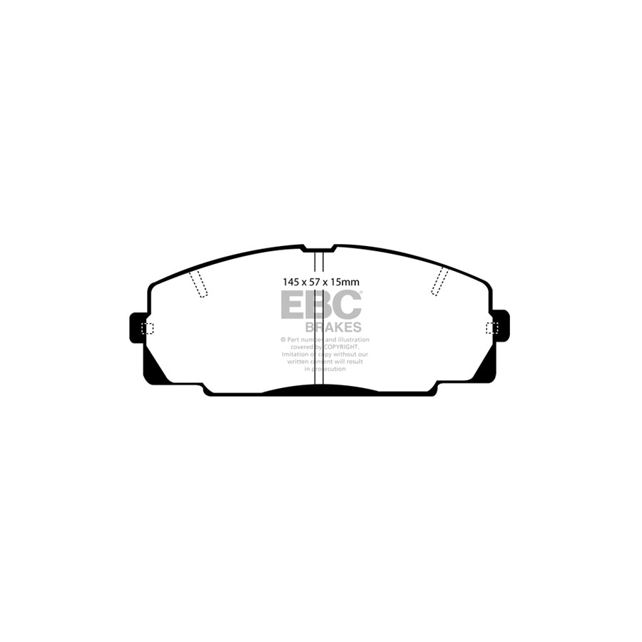 EBC PD03KF1150 Toyota Yellowstuff Front Brake Pad & Plain Disc Kit 2 | ML Performance UK Car Parts