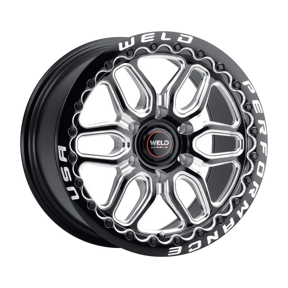 Weld S90300084P38 Laguna 6 Beadlock S903 Wheel 20x10 6x139.7 ET38 BS7 Gloss Black MIL - DIA