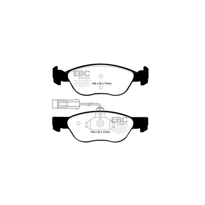 EBC PD06KF005 Alfa Romeo Greenstuff Front Brake Pad & USR Disc Kit - Girling/TRW Caliper (Inc. 145 & 146) 2 | ML Performance UK Car Parts