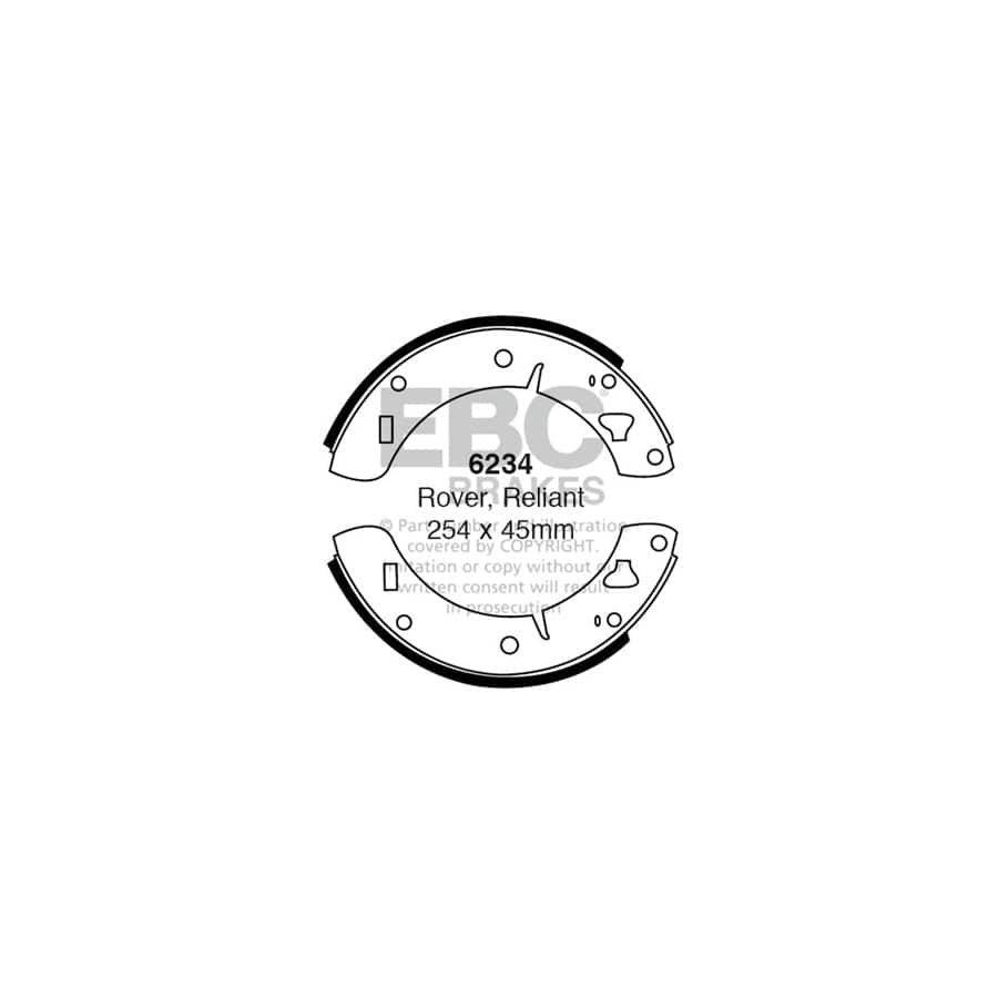EBC 6234 Gilbern Mg Reliant Wolseley Rear Brake Shoes 1 | ML Performance UK Car Parts