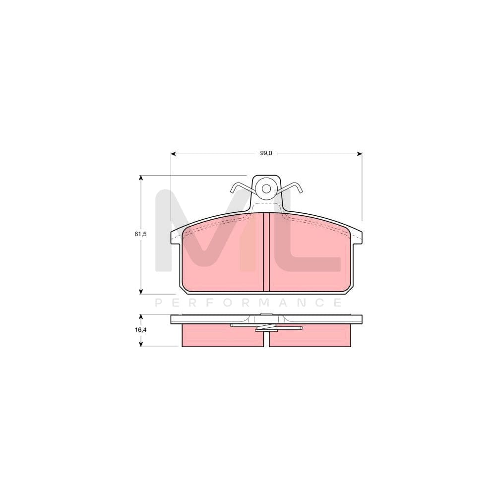 TRW Gdb657 Brake Pad Set Not Prepared For Wear Indicator, With Brake Caliper Screws, With Accessories