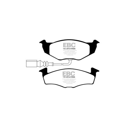 EBC PD06KF556 Skoda VW Greenstuff Front Brake Pad & USR Disc Kit (Inc. Fabia 6Y & Polo 9N) 2 | ML Performance UK Car Parts