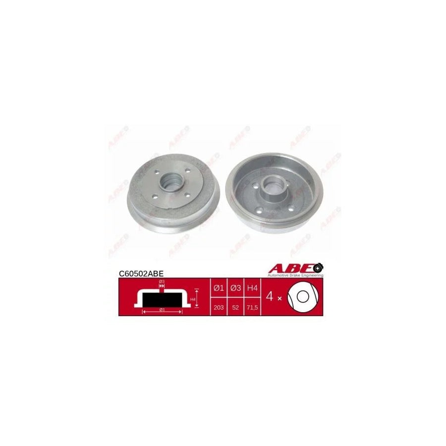 ABE C60502ABE Brake Drum for Hyundai Lantra I Saloon (J-1)