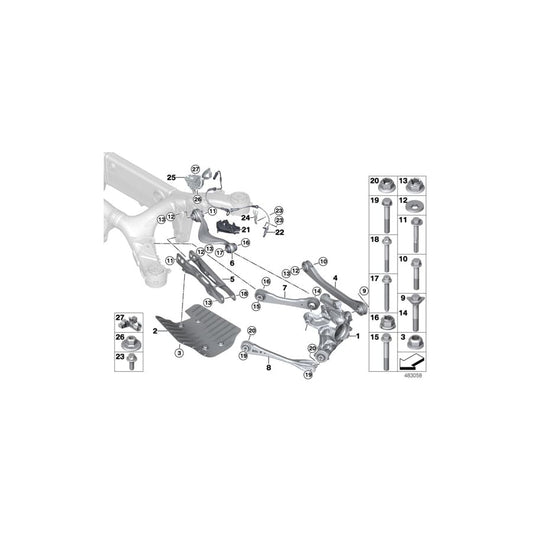 Genuine BMW 33306876651 G06 G05 G07 Wheel Carrier, Rear Left (Inc. X7 M50iX, X5 M50dX & X5 30dX)