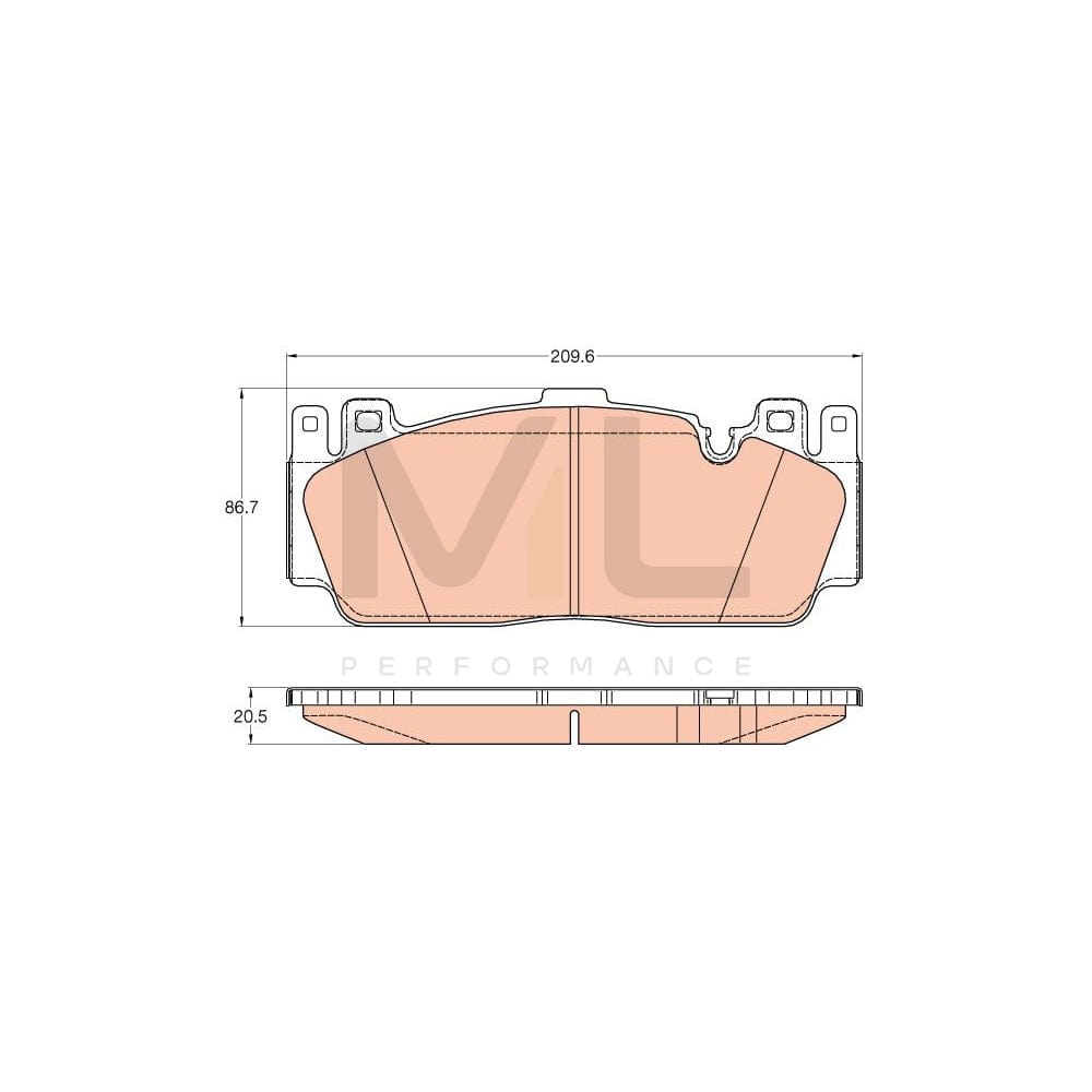 TRW Gdb2020 Brake Pad Set Prepared For Wear Indicator