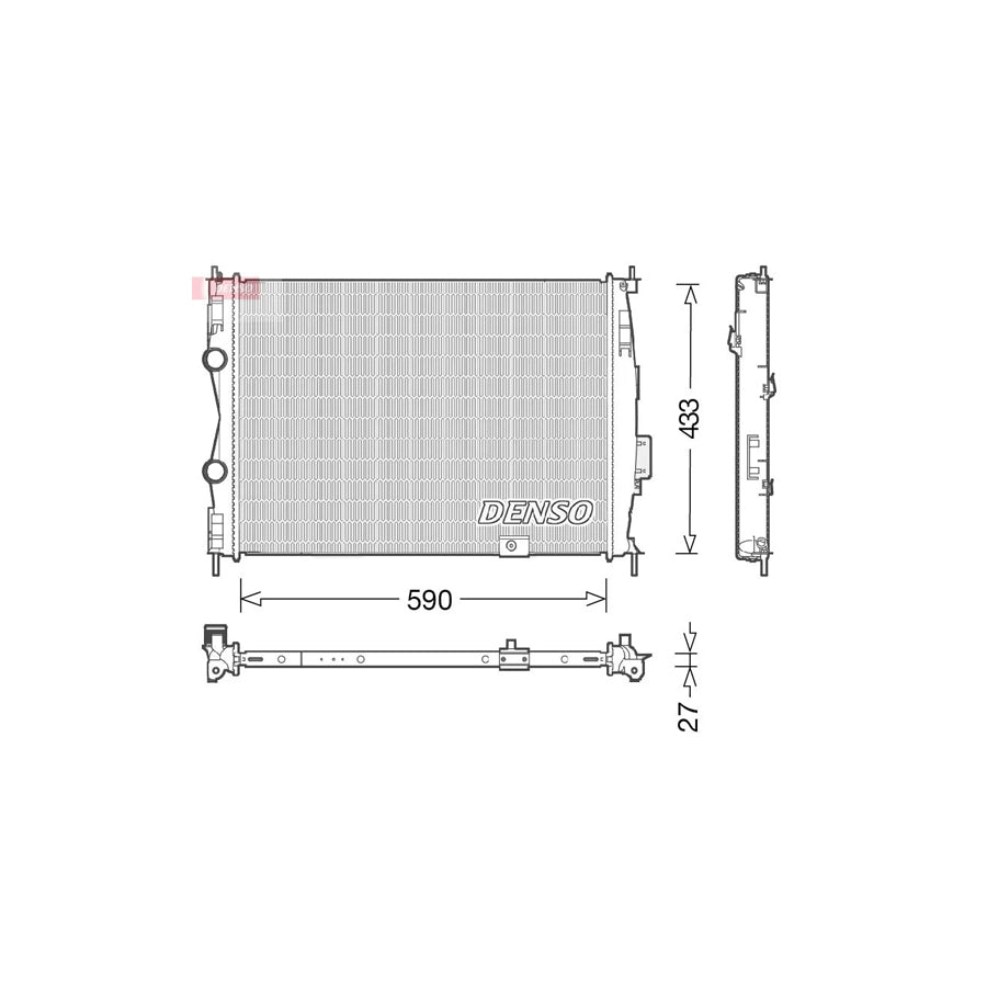 DENSO DRM46051 Engine Radiator for Nissan Qashqai / Qashqai 2 I (J10, Nj10)