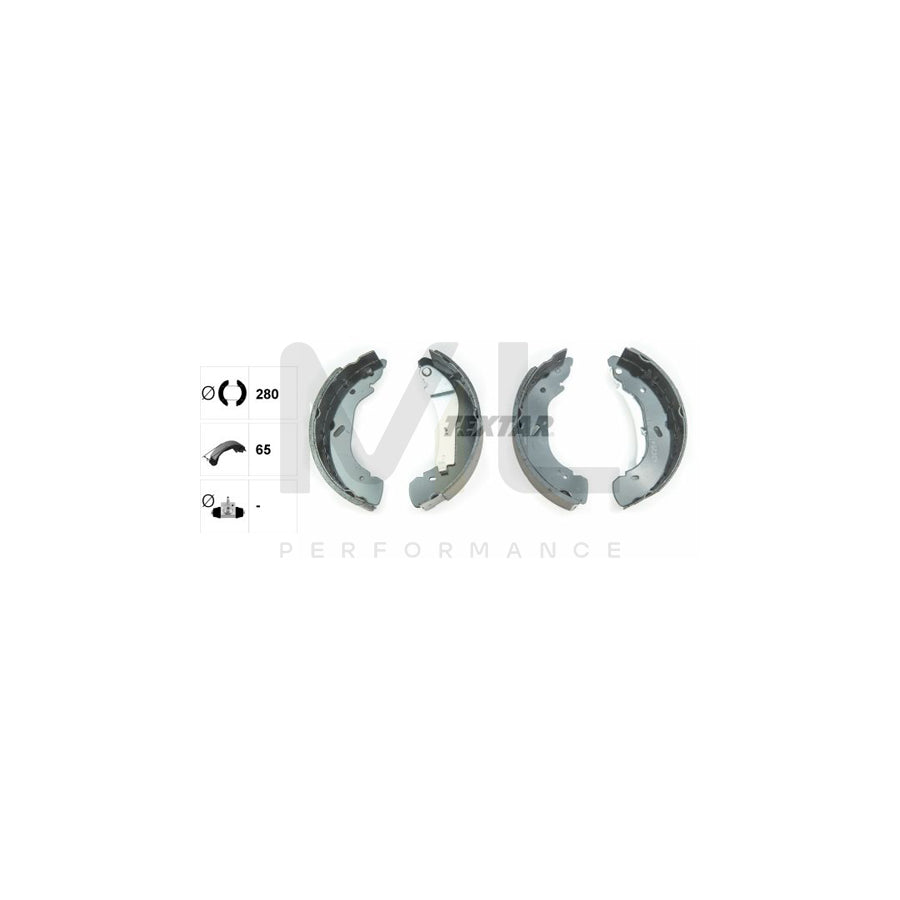 TEXTAR 91058600 Brake Shoe Set with handbrake lever