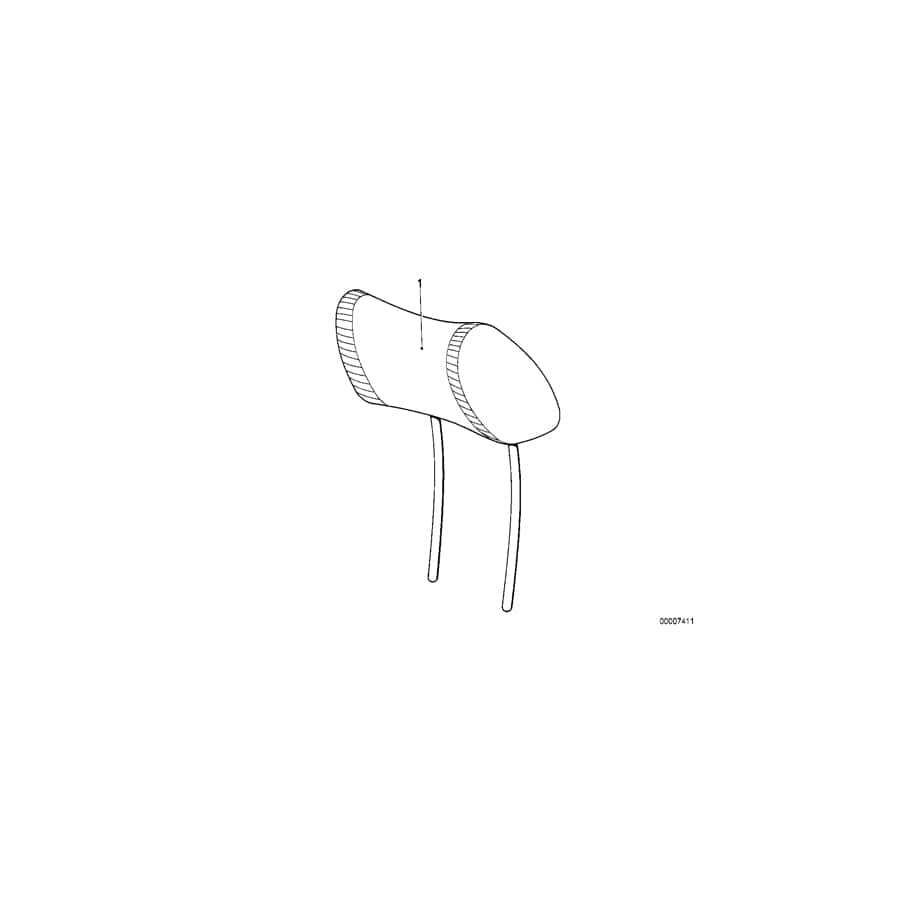 Genuine BMW 52108145175 E34 E32 Headrest Leather SILBERGRAU HELL (Inc. 750i, 750iL & 730i)