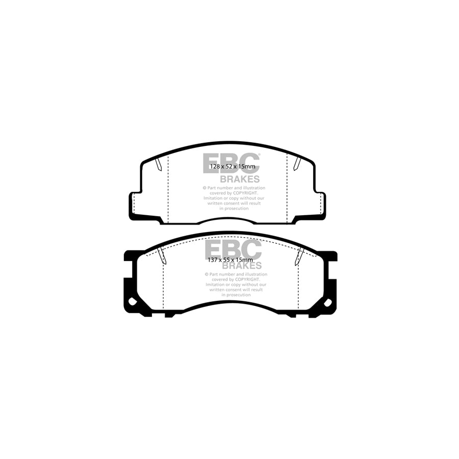 EBC DP2876 Toyota Greenstuff Front Brake Pads (Inc. Estima, Lucida, Previa) 2 | ML Performance UK Car Parts