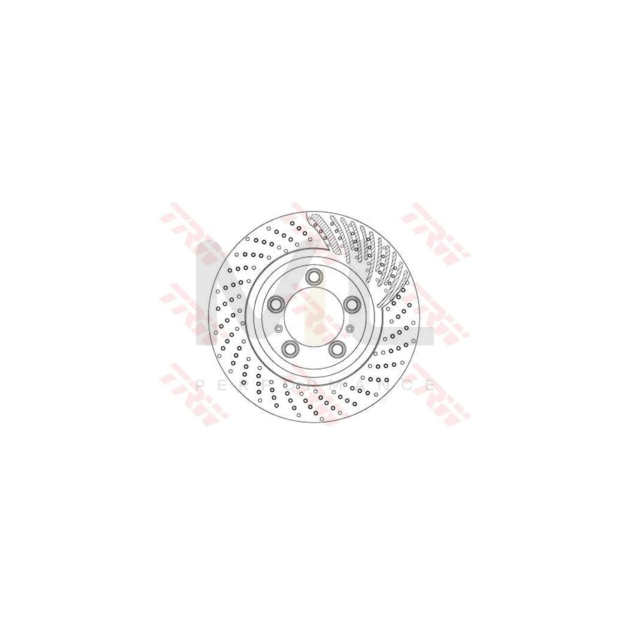 TRW DF6721S Brake Disc Perforated / Vented, Painted, High-carbon