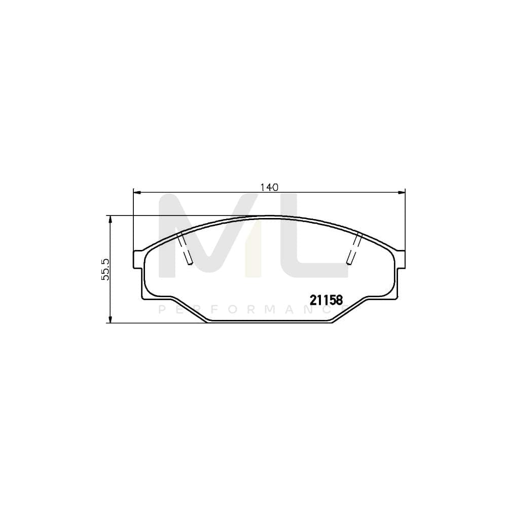 Hella 8DB 355 006-121 Brake Pad Set Not Prepared For Wear Indicator | ML Performance Car Parts