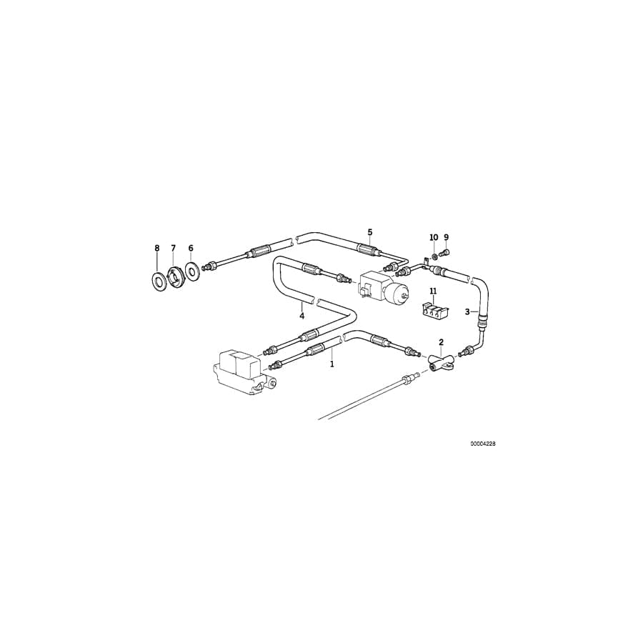Genuine BMW 33341139973 E31 Pressure Hose Assy (Inc. 840i, 850CSi & 850Ci)