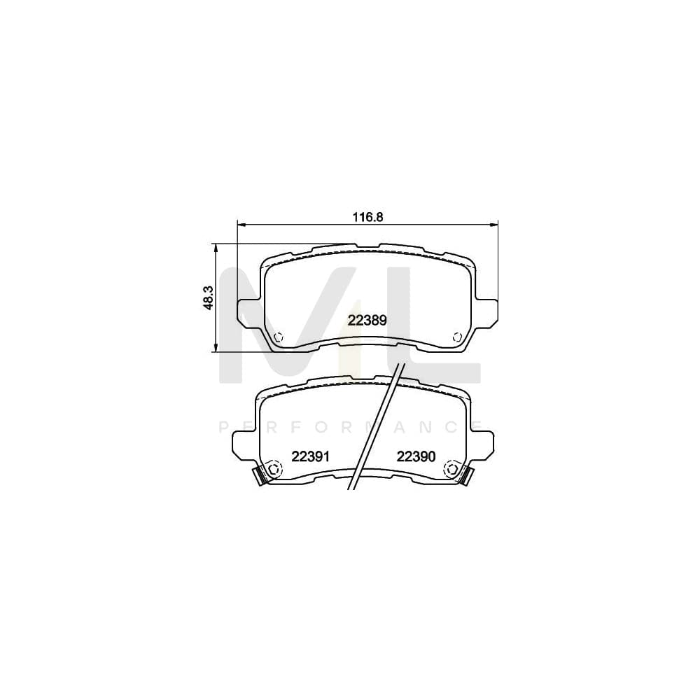 Hella 8DB 355 024-941 Brake Pad Set For Honda Odyssey (Rl6) With Acoustic Wear Warning, With Accessories | ML Performance Car Parts