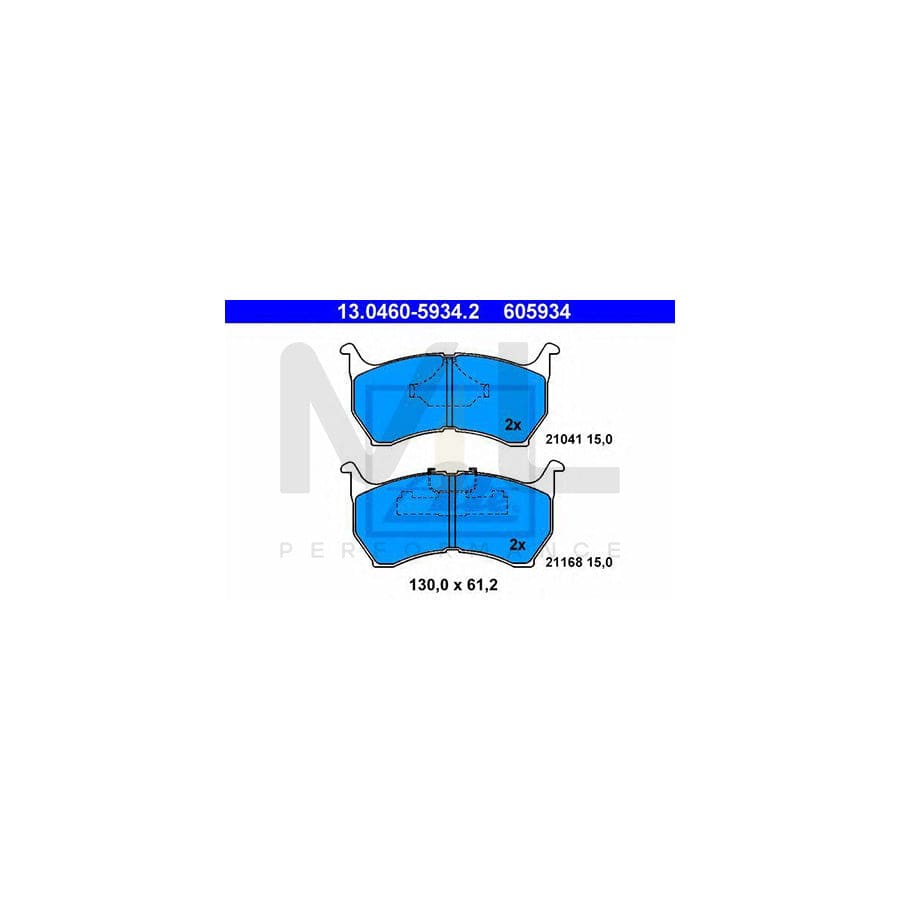 ATE 13.0460-5934.2 Brake pad set for MAZDA 626 excl. wear warning contact, not prepared for wear indicator