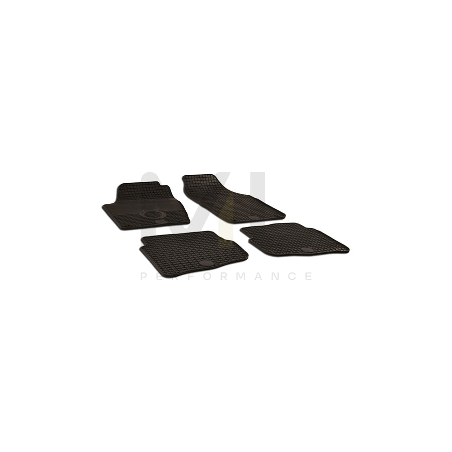 WALSER 50548 Floor mat set for VW POLO Elastomer, Front and Rear, Quantity: 4, Black