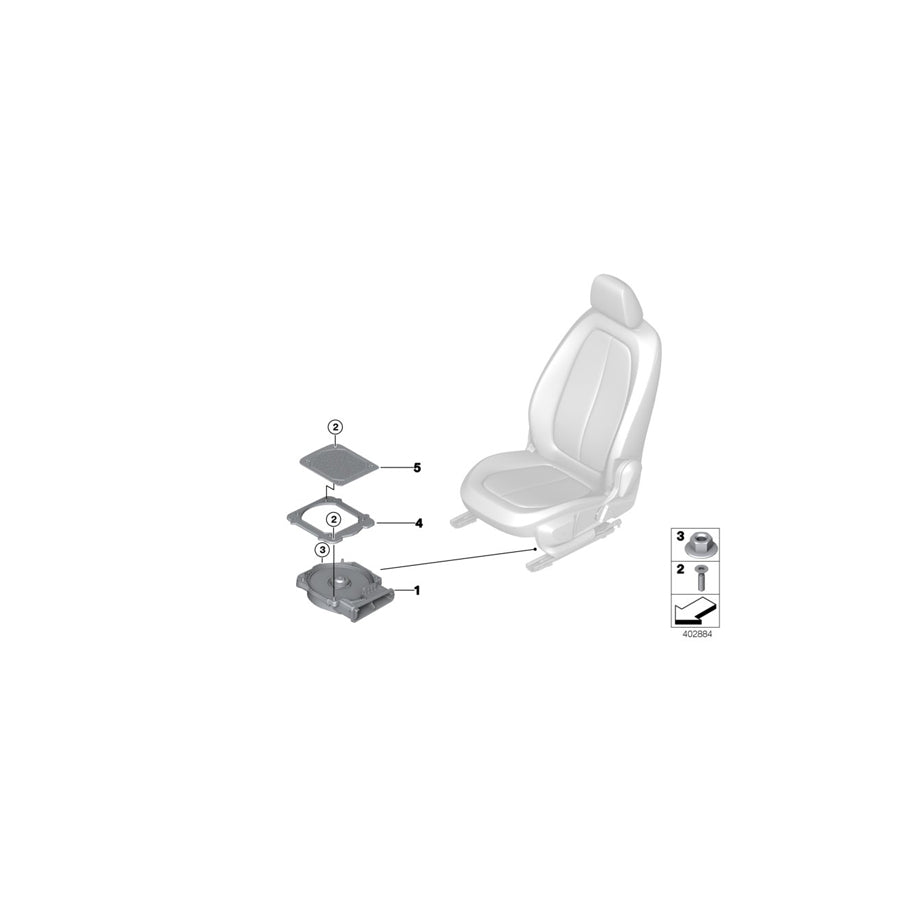 Genuine BMW 65139265335 F48 F45 Adapter Plate ZENTRALBASS (Inc. X1 18i, X1 20dX & 218d)