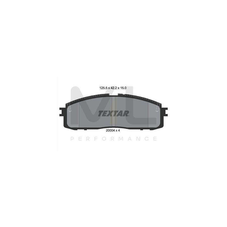 TEXTAR 2000401 Brake pad set not prepared for wear indicator