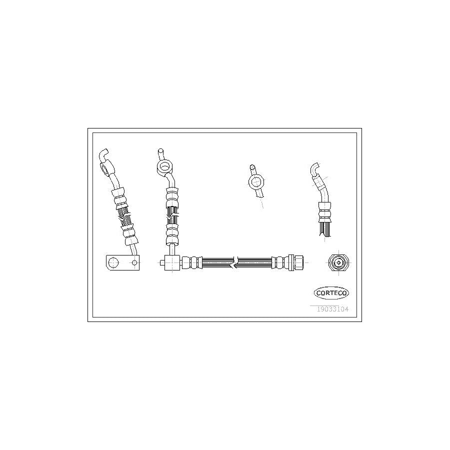 Corteco 19033104 Brake Hose for Toyota Yaris