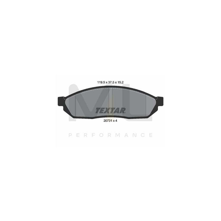 TEXTAR 2073101 Brake pad set not prepared for wear indicator