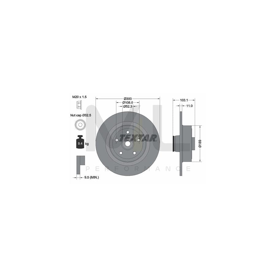 TEXTAR PRO 92239603 Brake Disc for RENAULT Megane II Hatchback (BM, CM) Solid, Coated, with integrated magnetic sensor ring, with wheel bearing  - 1 piece