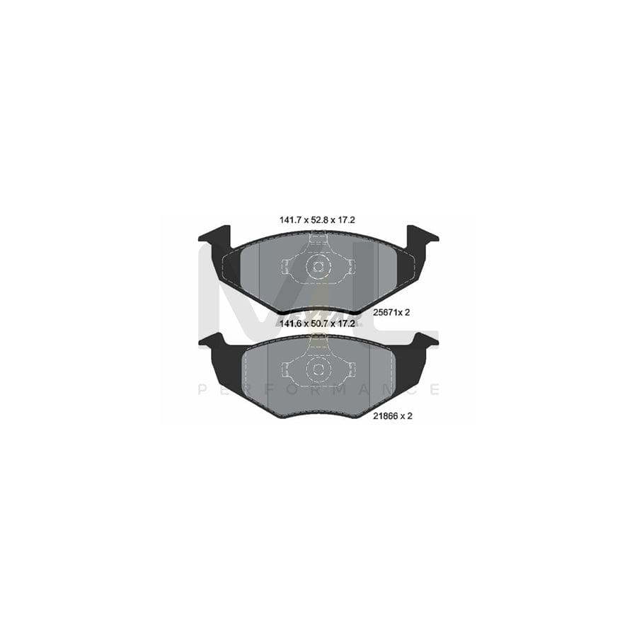 TEXTAR 2567101 Brake pad set not prepared for wear indicator