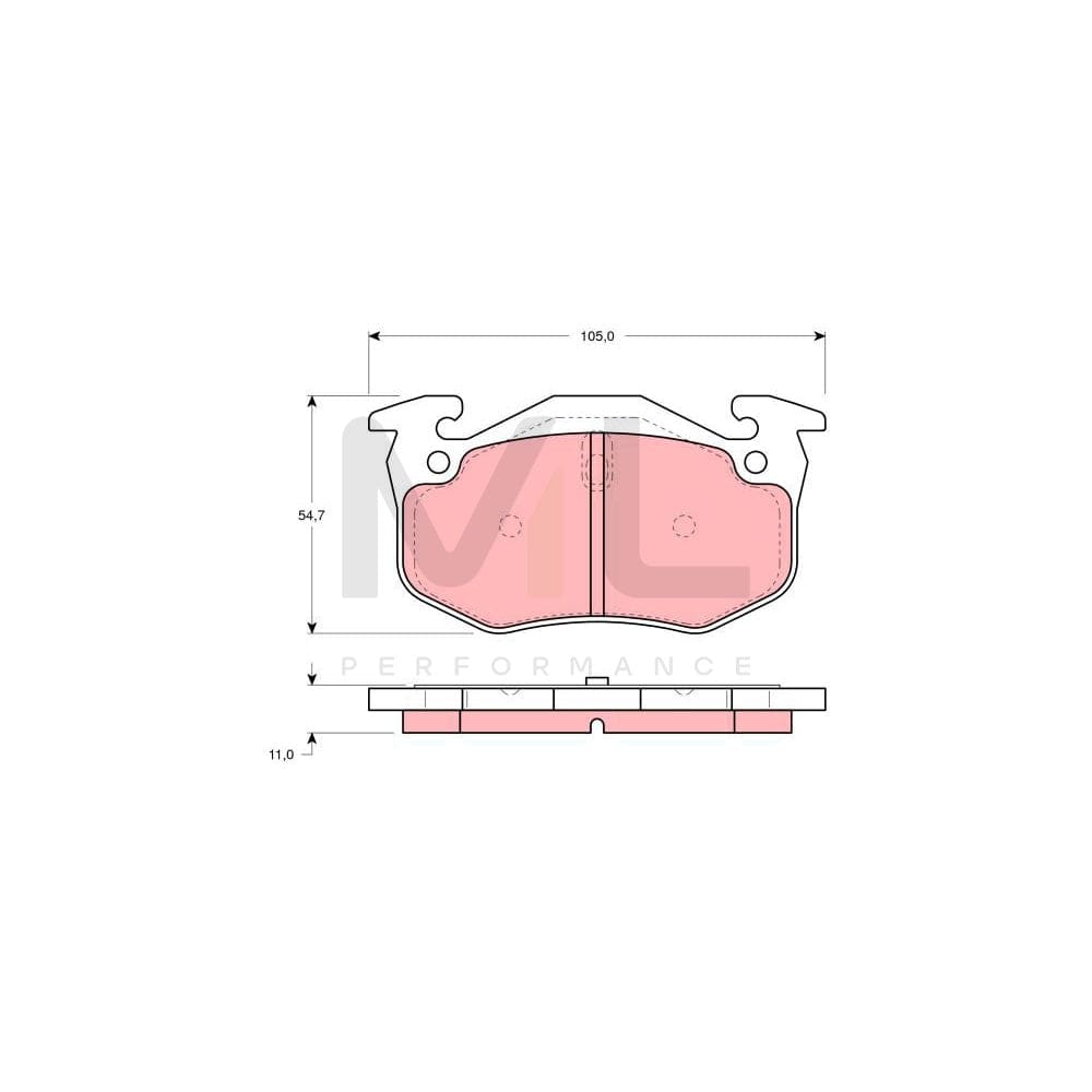 TRW Gdb1217 Brake Pad Set For Renault 19 Not Prepared For Wear Indicator