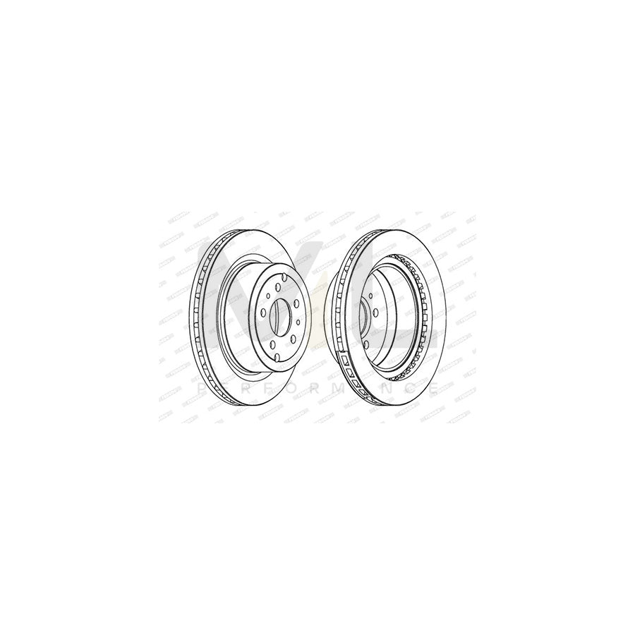 Ferodo Premier DDF587 Brake Disc Vented, Without Bolts/Screws  - Pair
