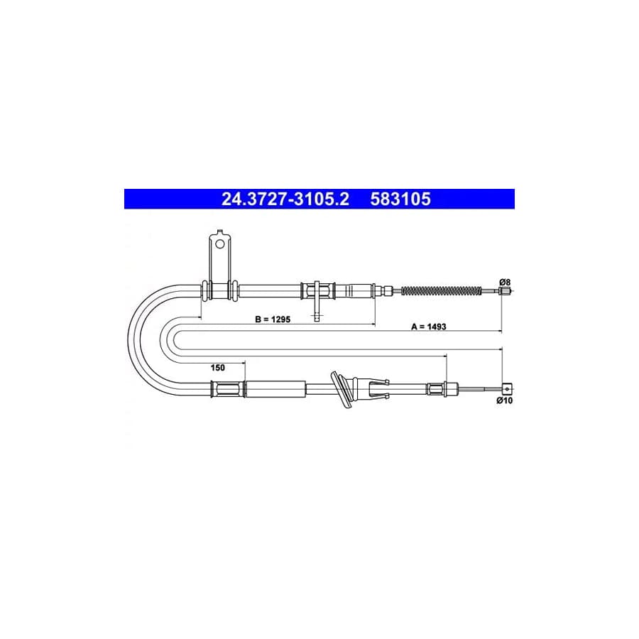 ATE 24.3727-3105.2 Hand Brake Cable