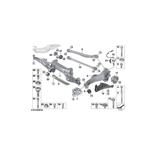 Genuine BMW Mini 33316862558 F44 Rear Axle Carrier (Inc. X1 18dX, X2 20dX & Cooper D ALL4)