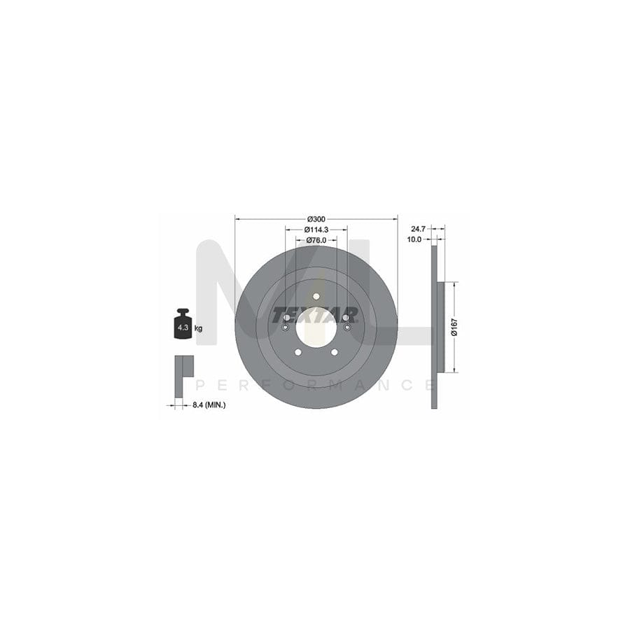 TEXTAR PRO 92239203 Brake Disc for HYUNDAI i40 Solid, Coated, without wheel hub, without wheel studs  - 1 piece