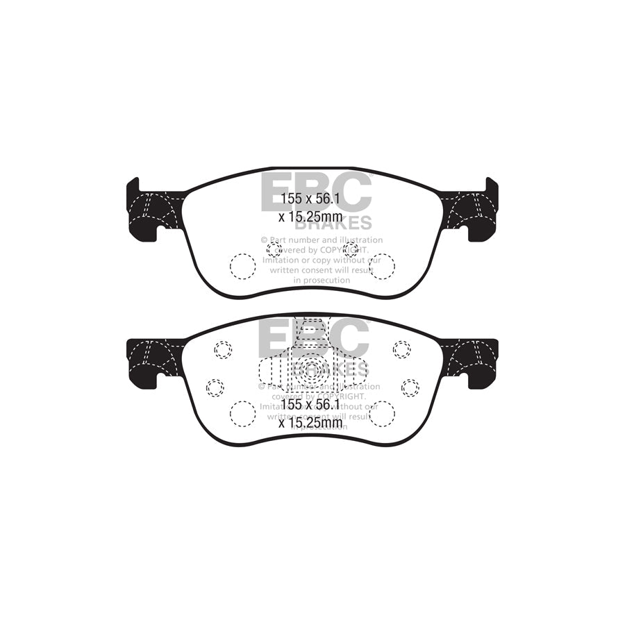 EBC DP52353NDX Ford Fiesta Bluestuff NDX Front Brake Pads  - ATE Caliper 2 | ML Performance UK Car Parts