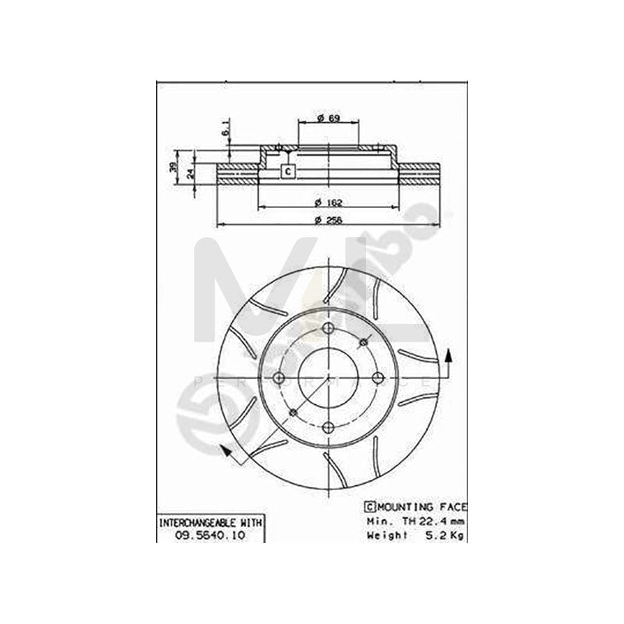 brembo-max-line-09-5640-75-brake-disc-internally-vented-slotted-coated