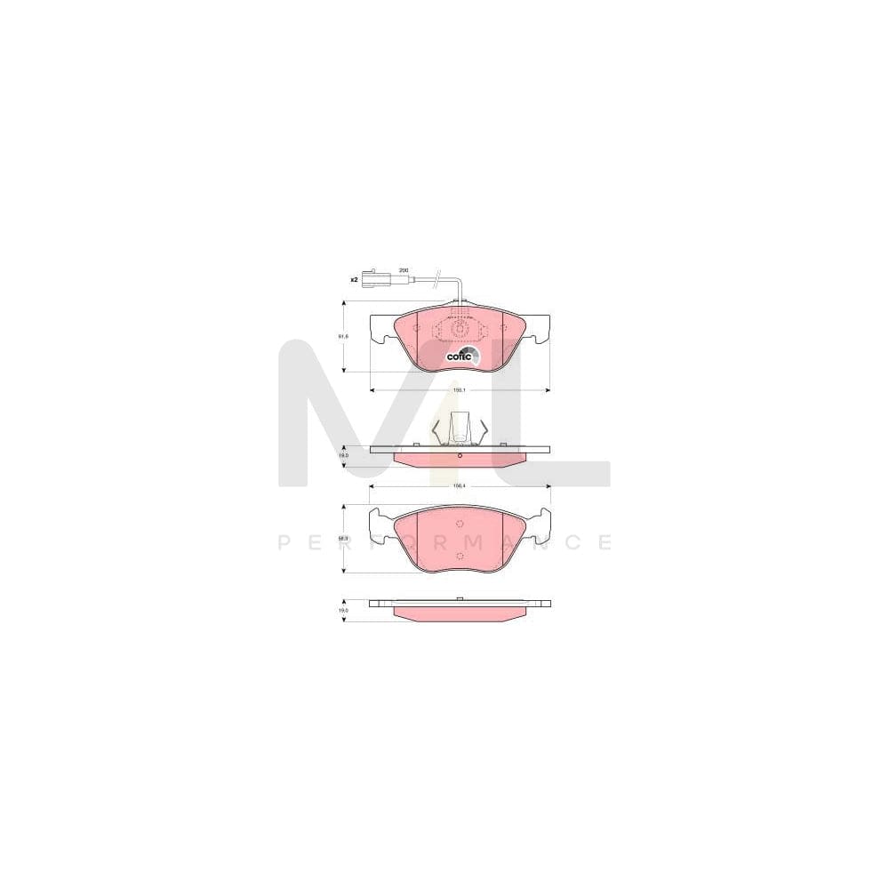 TRW Cotec Gdb1427 Brake Pad Set Incl. Wear Warning Contact